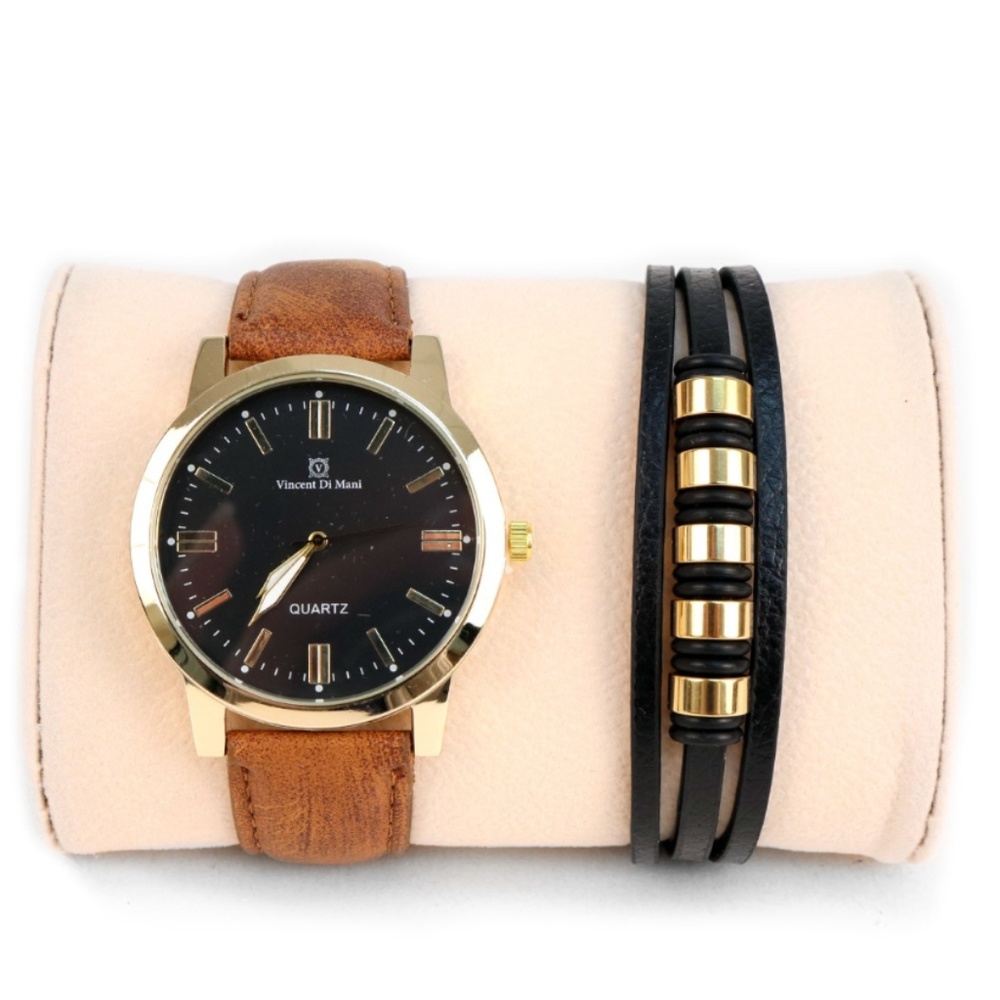 Men's Watch & Bracelet Gift Set -